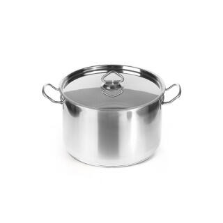 кт148 КАСТРЮЛЯ 5л нерж.тройное дно d=235 h=130, ИНДУКЦИЯ, LUXSTAHL